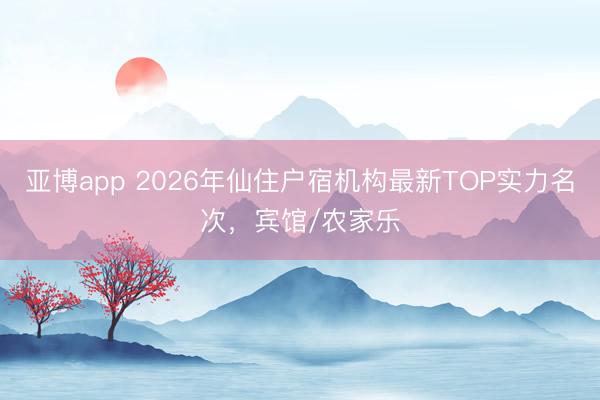 亚博app 2026年仙住户宿机构最新TOP实力名次,宾馆/农家乐
