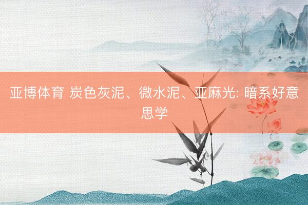 亚博体育 炭色灰泥、微水泥、亚麻光: 暗系好意思学