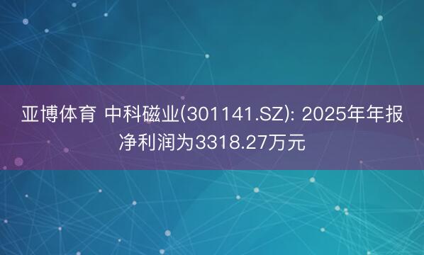亚博体育 中科磁业(301141.SZ): 2025年年报净利润为3318.27万元